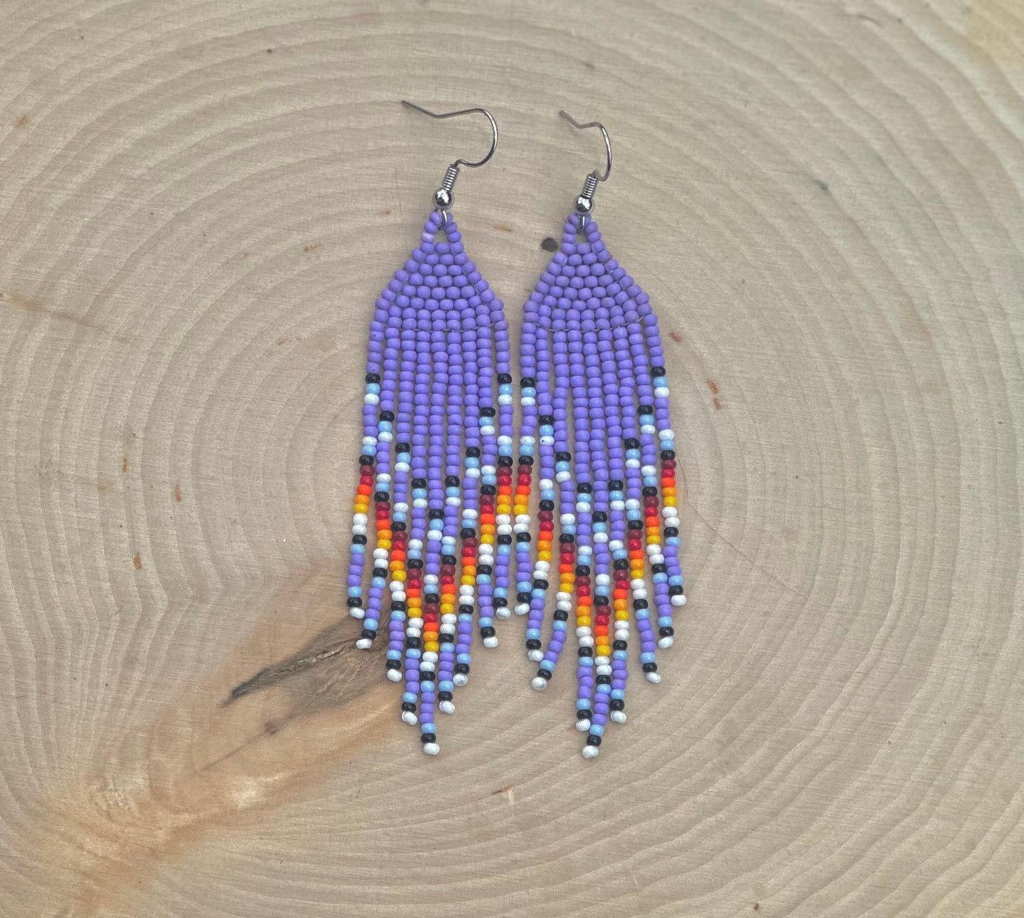 Lavender fringe earrings