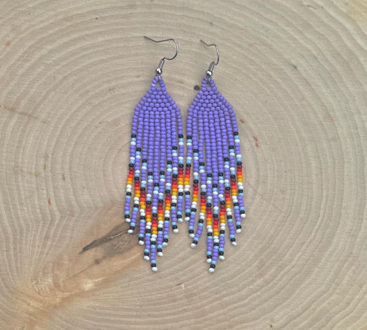 Lavender fringe earrings