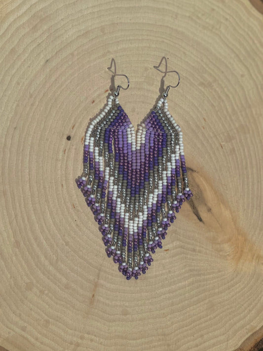 Purple wings earrings